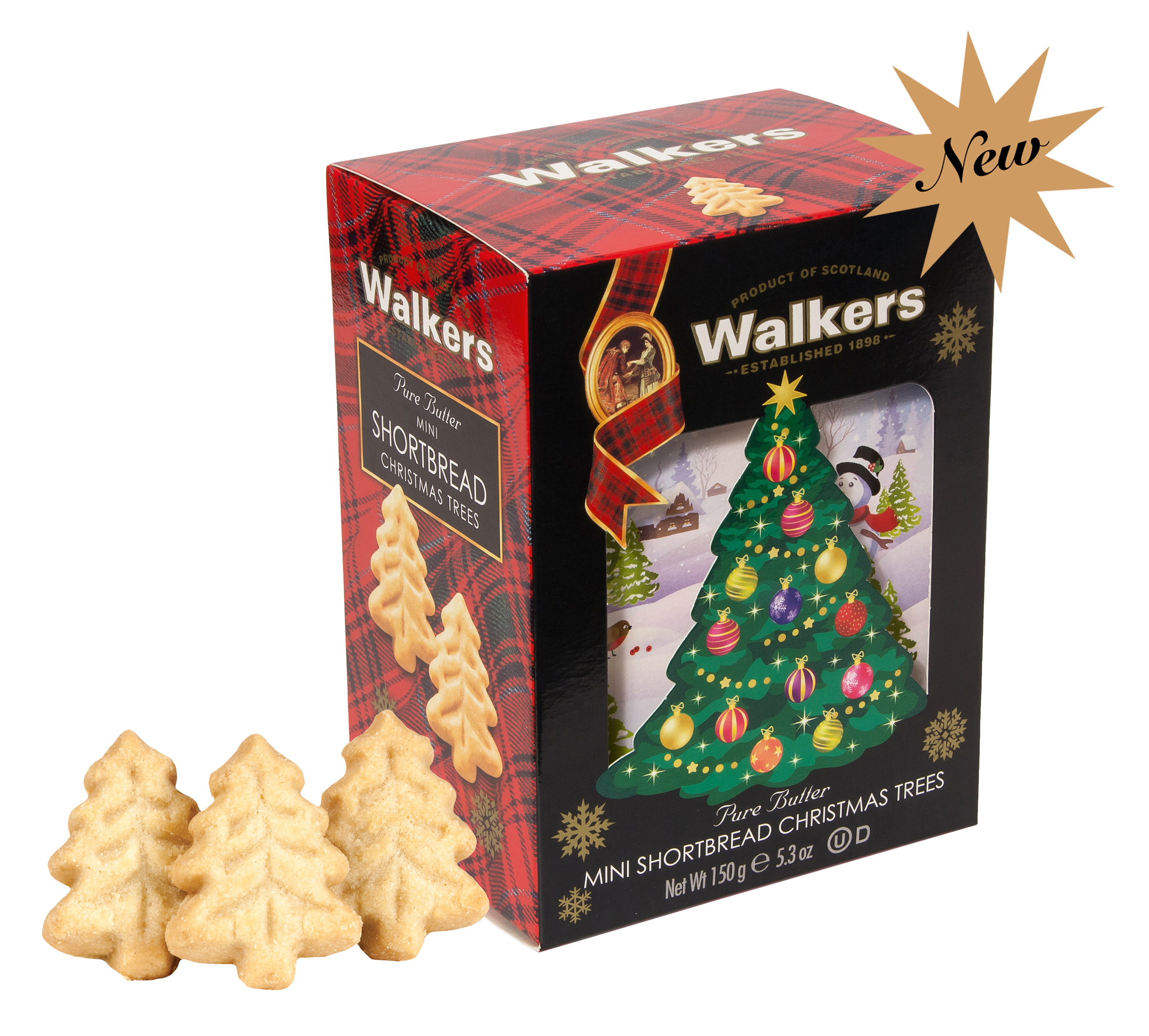 Walkers Shortbread NEW 3-D Mini Trees Carton